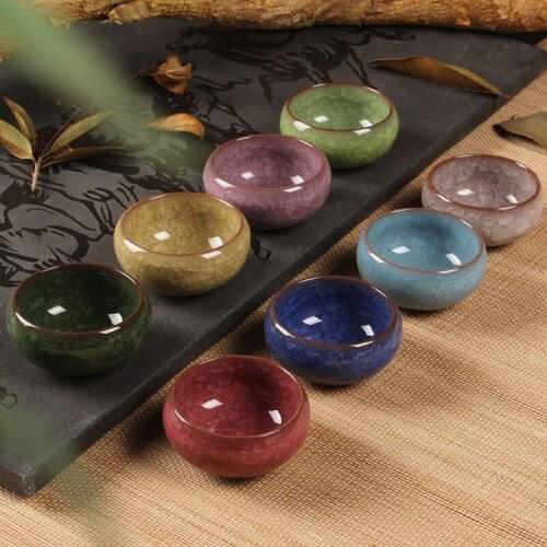 Love tea Ceramic tea cup Kung Fu Tea Set Single cups Small tea bowl Ice cracked glaze Ceramic bowls handmade Chinese style 40ml