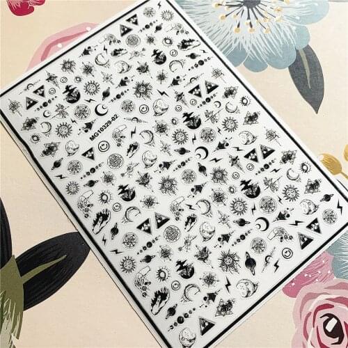 MG10329-02 Star Moon Lightning Sun Butterfly 3D Back glue Nail decal Nail sticker Nail decoration Nail art Nail ornament
