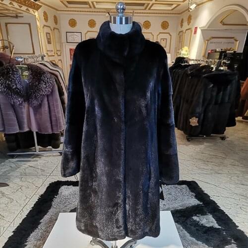 Fashion Winter new Long mink fur coat Short import mink fur coats women real mink fur coat lapels genuine mink fur coat 19-53L