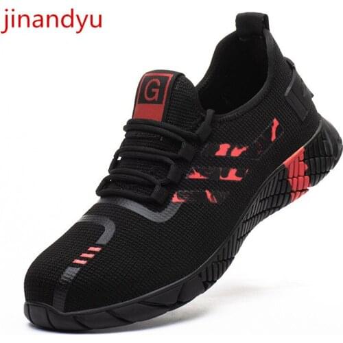 Mens Safety Shoes Boots Steel Toe Cap Casual Mens Boots Work Indestructible Shoes Smash-Proof Puncture-Proof Work Sneakers