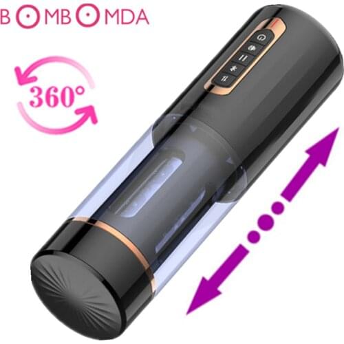 Male Masturbator Vibrator Oral Blowjob Sucking Sex Machine For Man Automatic Telescopic Masturbation Cup Real Pussy Rotaion