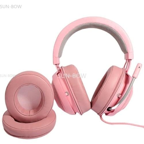 Soft Replacement Earpads Cushion for Razer Kraken X Wired Gaming Headset Pink Ear Pads Foam Sponge Earcup Headphone Accessories
