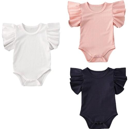 New Infant Baby Girl Cotton Romper Jumpsuit Bodysuit Clothes Set Sunsuit