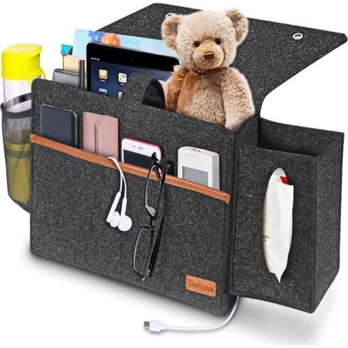 Bedside Storage Bag,Multi-Pocket Hanging Bag Storage Holder Organize Tissue ,Mobile Phone, Charger for Bedroom ,College Dorm