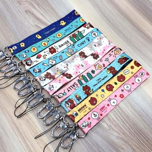 Korea Cartoon Cute Cell Phone Lanyard For iPhone Xiaomi Phone Wrist Straps Keychain Camera Strap ID Card Gym USB Hanging Rope