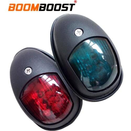 1 Pair ABS Plastic Waterproof Navigation Light Signal Lamp Red Green LED Light Universal 12V For Yacht Boat Marine
