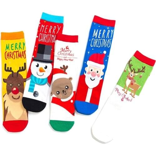 High Quality Funny Fashion Winter Socks Warm Christmas Women Cartoon Tube Socks
