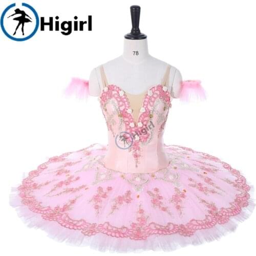Sugar Plum Fairy Pancake Tutu Skirt pink ballet tutu performance adult girl ballerina stage costumes BT9055