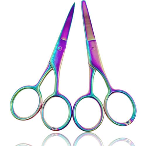 Professional Chameleon Curved Head Eyebrow Scissor Makeup Trimmer Facial Hair Remover Manicure Scissor Nail Cuticle Tool