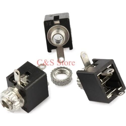 10pcs PJ201M PJ-201M 2.5mm Female Audio Connector 3 Pin DIP Headphone Jack Socket Mono Channel PJ-201M