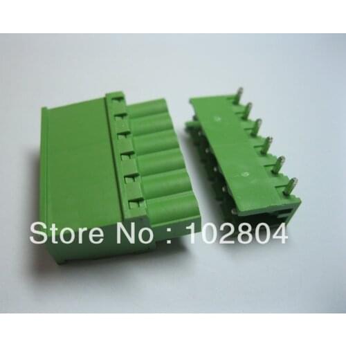 120 Pcs Pitch 5.08A 5.08mm Screw Terminal Block Connector Pluggable Type 6way/pin Angle-pin 2EDCD-5.08A-2EDCR Green HOT Sale