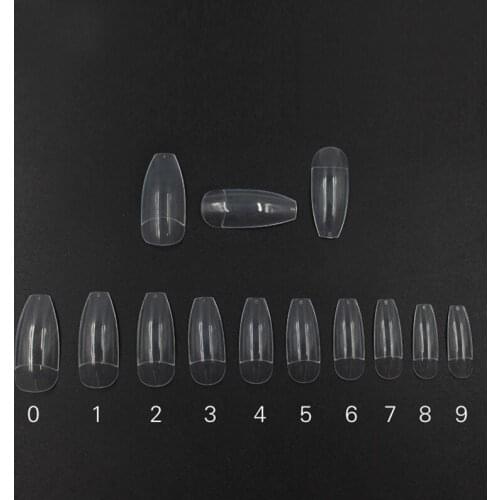 500Pcs Transparent Long Ballerina Half False Nail Art Tips Coffin Fake Artificial Nails Tip ABS High Quality Professional Nails