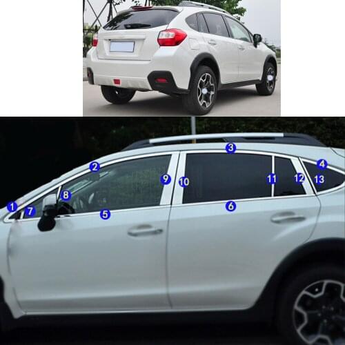 Car Sticker Garnish Pillar Window Middle Strip Trim Frame Hoods For Subaru XV 2012 2013 2014 2015 2016 2017