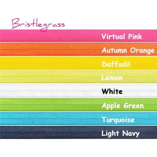 BRISTLEGRASS 8 Yard Combo 3/4" 20mm Shiny Fold Over Elastic FOE Spandex Satin Band Hair Tie Headband Tutu Dress DIY Sewing Trim