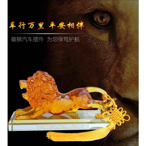 20CM LARGE # OFFICE HOME CAR SHOP EFFICACIOUS FENG SHUI TALISMAN PROTECTION MONEY DRAWING 3D CRYSTAL LION SCULPTURE ART STATUE