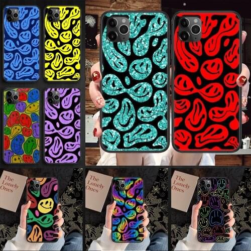 Smile face luck Art Phone Case Cover Hull For iphone 5 5s se 2 6 6s 7 8 12 mini plus X XS XR 11 PRO MAX black luxury Etui art