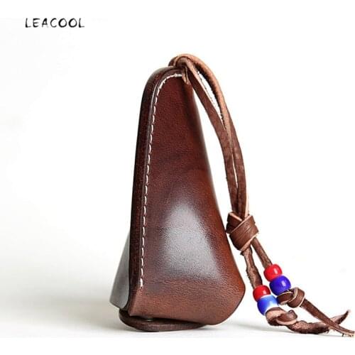 100% Genuine Leather Key Wallet Pouch Vintage Men Door Car Key Case Bag Holder Male Keychain Key Organizer Housekeeper