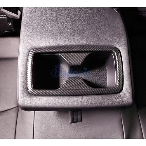 For Toyota RAV4 XA50 2019 2020 Carbon Fiber Color Interior Seat Water Cup Holder Cover Panel Car Styling Accessories