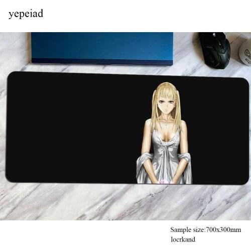 Claymore mouse pad thick gaming mousepad anime 800x300x4mm office notbook desk mat locked edge padmouse games pc gamer mats