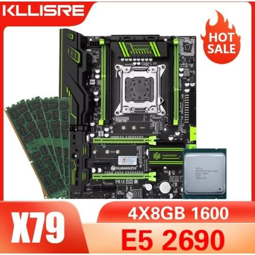X79 motherboard combo kit set LGA 2011 Xeon E5 2690 4pcs X 8GB= 32GB 1600MHz DDR3 ECC REG memory