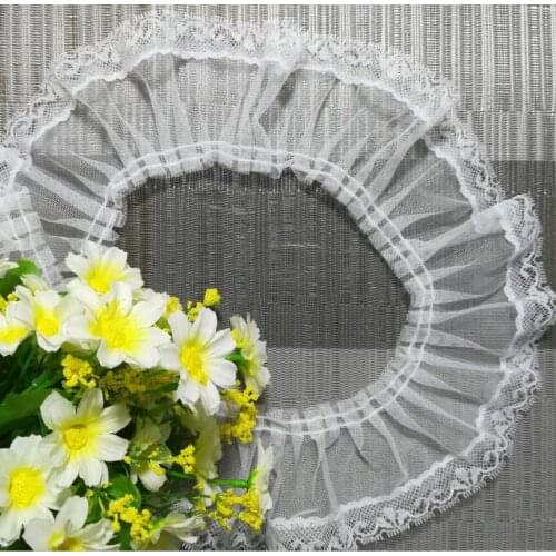 1Yard White Lace Trim 3D Lace Fabric Wedding Dress Ribbon Wide 6CM Pleated Lace Ribbons Sewing Trimmings Guipure Craft Decor X04