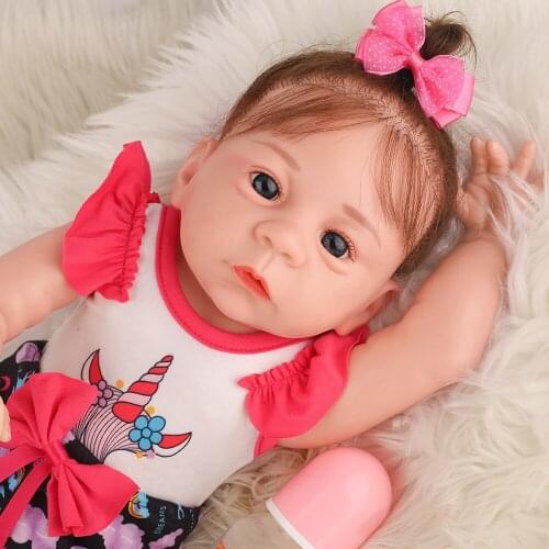 Reborn Babies Doll 48 CM Soft Vinyl Cloth Body Lovely Realistic Boneca Bebe Reborn Toys For Children Playmate Gift