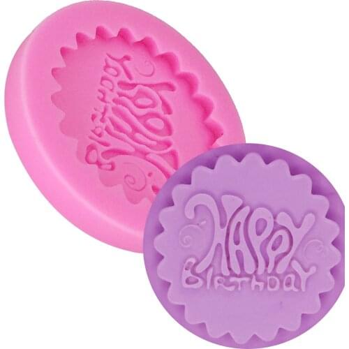 M1202 Happy Birthday Silicone Fondant 3D Cake Mold Cupcake Jelly Candy Chocolate Decoration Baking Tool Moulds