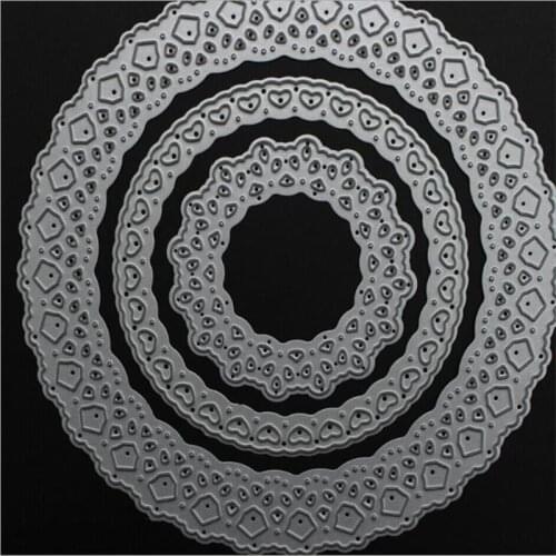 YINISE Metal Cutting Dies For Scrapbooking Stencil CIRCLE FRAME DIY PAPER Album Cards MAKING Embossing Folder Die CUT CUTS MOLD