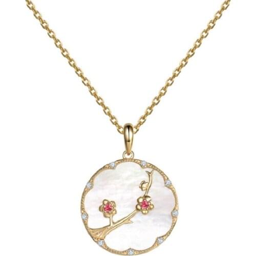 Fashionable And Elegant Style Plum Blossom, Orchid, Bamboo, Chrysanthemum With The Crystal Gift Pendant Necklace