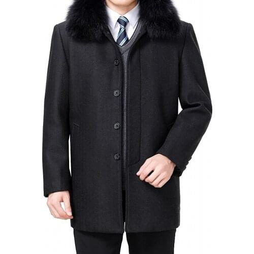 Men' s Woolen Jackets Large Size 3XL 4XL Winter Casual Jacket For Male Clothing Middle-aged Wool & Blends Coat