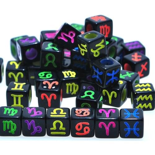 Newest 1900pcs/Lot 7*7MM Cube Letter Beads Mixed Neon Colors Printing Black Acrylic Jewelry Alphabet Beads Hole size 3.5mm