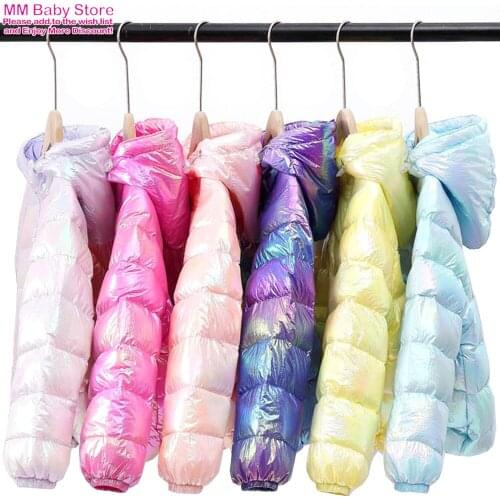 2021 New Colorful Childrens Down Jacket Winter Hooded Outerwear Boys Girls Jackets Baby Autumn Winter Coats Down Jackets