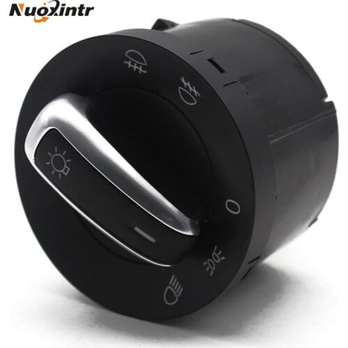 Nuoxintr Chrome European Headlight Switch Auto Replacement Parts For VW Golf 5 6 GTI Mk5 Mk6 Jetta 5 6 Passat B6 Touran Tiguan