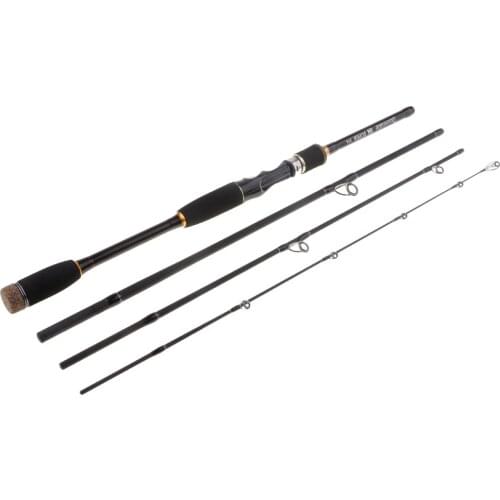 Portable Carbon Fiber 4 Pieces Fishing Rod Medium Power Spinning Travel Rod Pole 7/8/9/10FT with Rod Protection Bag