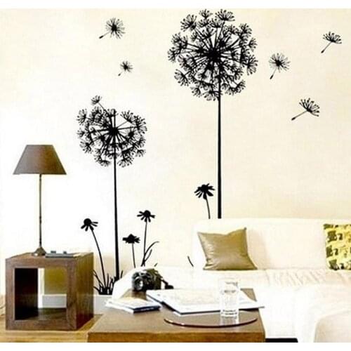 PVC DIY Wall Sticker Romantic Dandelion Sofa Bedroom TV Background Stickers Home Decor Shop Window Sticker Kids Removable Art