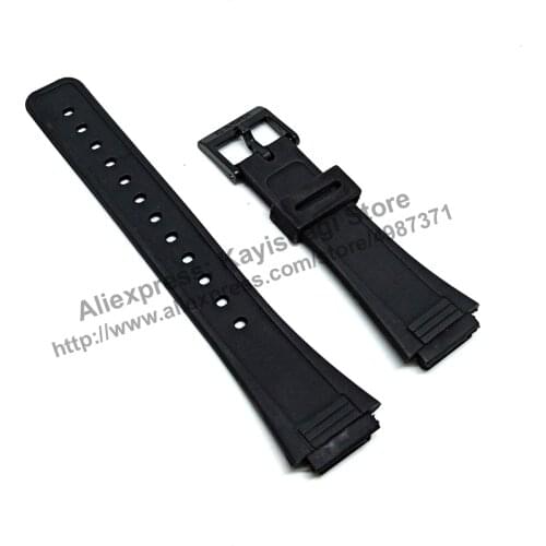 19mm Black Rubber Watch Band / Strap Compatible for Casio AQ-47-1E / 7E / 9E