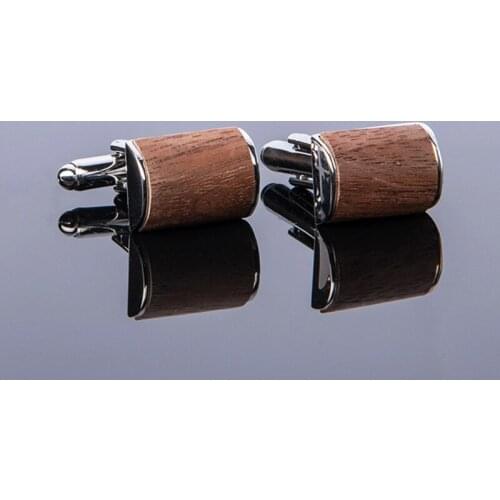 Trendy Wooden Cufflinks for Mens Shirt Wood Cuff links for Wedding Party Buttons Cufflink Gentlemen Jewelry