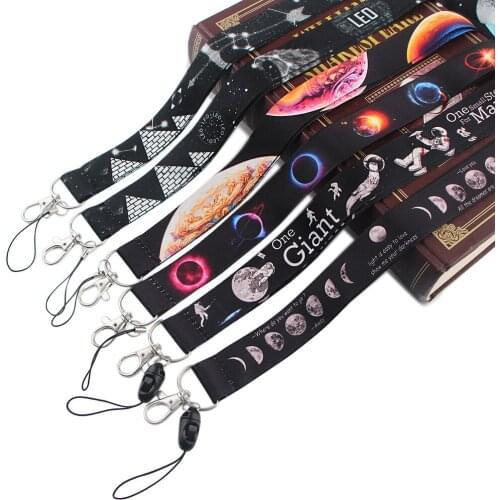 JY254 Cartoon Moon Earth Astronaut Space Series Lanyards for Neck Strap lanyard card Holder Keychain Badge Holder DIY Hang Rope
