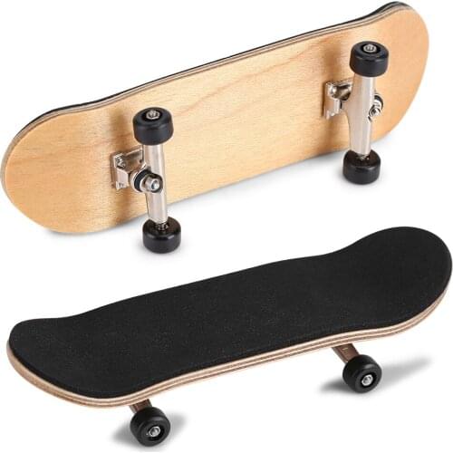 1Pc Maple Wooden+Alloy Fingerboard Finger Skateboards With Box Reduce Pressure Gifts Black