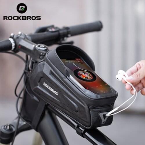 ROCKBROS Rainproof Bike Bag Bicycle Front Cell Phone holder Large Capactity Touchscreen Top Tube Bike Phone Bag MTB Accessories
