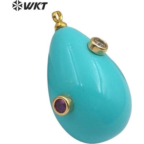 WT-MP137 natural pearl with CZ Pendant water drop Pendant women fashion Necklace Pendant Jewelry new gift