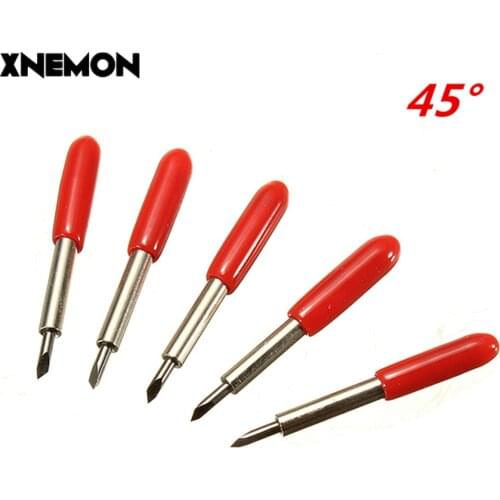 XNEMON 5pcs/lot Vinyl Cutter Blades Tungsten Carbide Roland Cutting Plotter Roland Cutter Rabbit Refine 45 Degrees