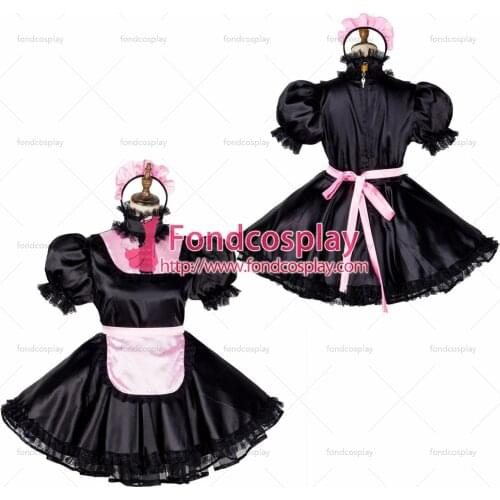 Lockable Sissy maid satin dress Uniform cosplay costume Tailor-made[G1782]