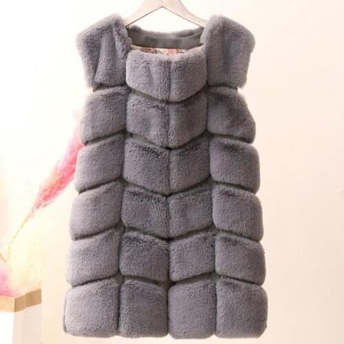 Faux Fur vest coat Faux fur waistcoat female Winter fashion womens imitation rex rabbit fur vest jacket sleeveless coat L1320