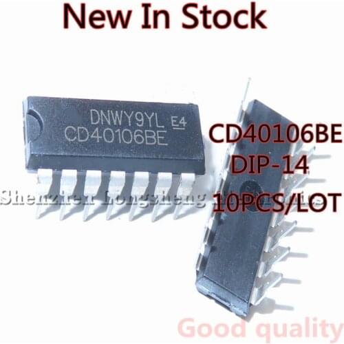 10PCS/LOT NEW CD40106 CD40106BE DIP-14 40106 chip logic chip inverter