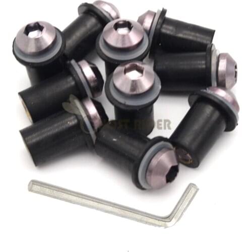 10Ps Motorcycle 5mm Windscreen Windshield Bolts Screw Nut Fastener Kit For APRILIA RS 125 RS125 RSV4 Fairing kit RSV 1000 Tuono