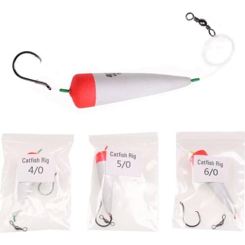 2sets Handmade Channel Flathead Catfish Fishing Rigs Slip Float Bait Rigs with 4/0 5/0 6/0 Circle Claw Hooks
