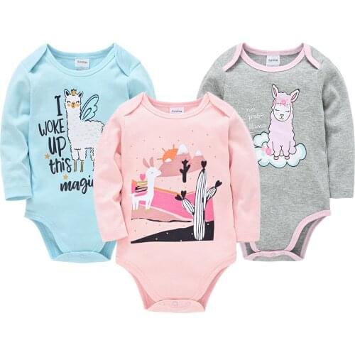 2021 3PCS/Set Unisex Newborn Baby Boy Clothes Unicorn Cotton Baby Girl Clothes Cartoon Girls Baby Clothing Jumpsuits Bodysuits