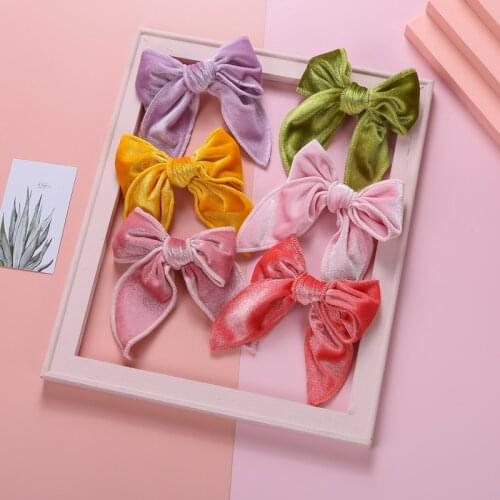 25 Pcs/Lot, 2010 New Velvet Sailor Bow Hair Clips, Handtied Velvet Hair Bow Clips, Baby Shower Gift Girls Hair Accessories
