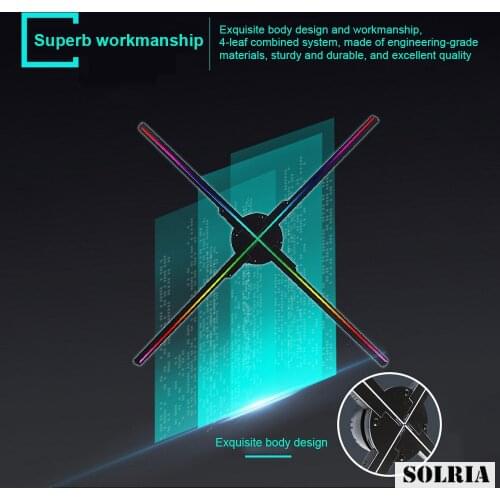 WiFi 3D Audio Holographic Advertising Machine High-definition LED Rotating Imaging Fan Hologram Projector 1600*576 Resolution